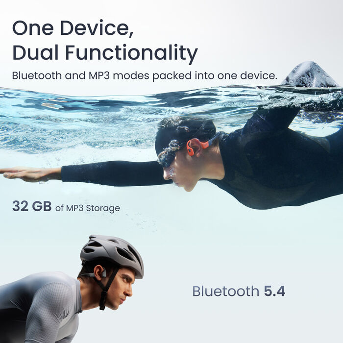 Shokz Openswim Pro þráðlaus heyrantól - Rauð
