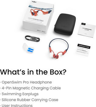 Shokz Openswim Pro þráðlaus heyrantól - Rauð