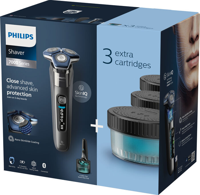 Philips Series 7000 rakvél m. hreinsistöð S7887/63 - Svört
