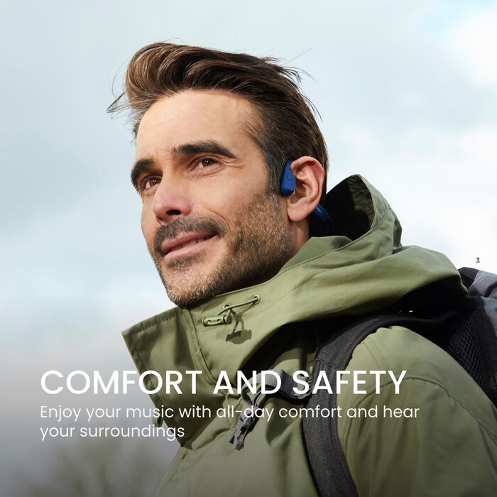 Shokz Openrun þráðlaus heyrnartól USB-C - Blá