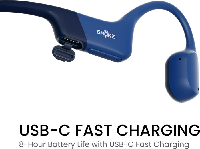 Shokz Openrun þráðlaus heyrnartól USB-C - Blá