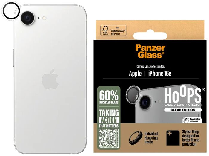 PanzerGlass iPhone 16e glær linsuvörn