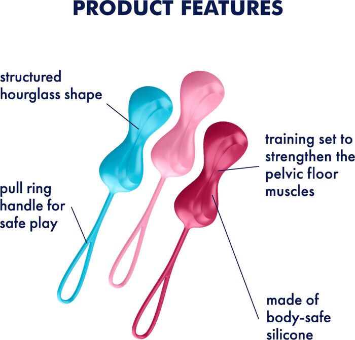 Satisfyer grindarbotnskúlur - 3stk