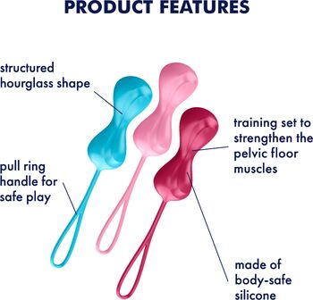 Satisfyer grindarbotnskúlur - 3stk