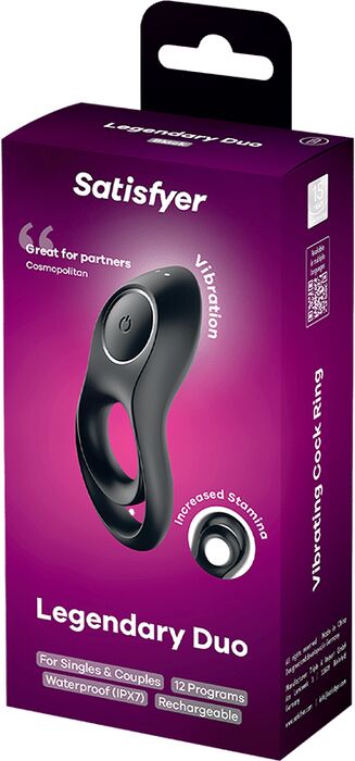 Satisfyer Legendary Duo typpahringur - Svartur