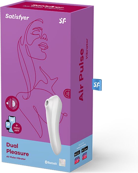 Satisfyer Dual Pleasure sogtæki og titrari - Hvítt