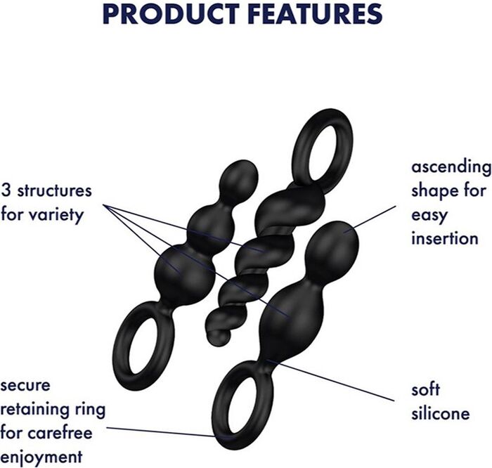 Satisfyer Booty Call rassaörvarar - Svartir 