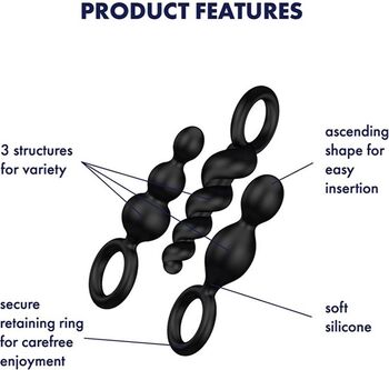 Satisfyer Booty Call rassaörvarar - Svartir 