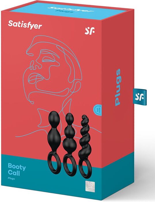 Satisfyer Booty Call rassaörvarar - Svartir 