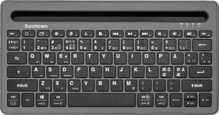 Sandstrøm þráðlaust lyklaborð - Grátt