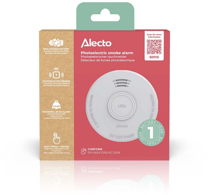 Alecto reykskynjari - 1 stk