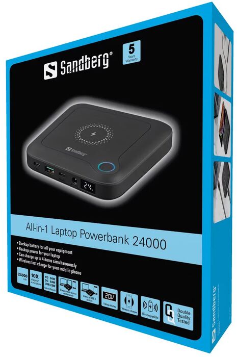 Sandberg ferðahleðsla fyrir fartölvu 24.000mAh