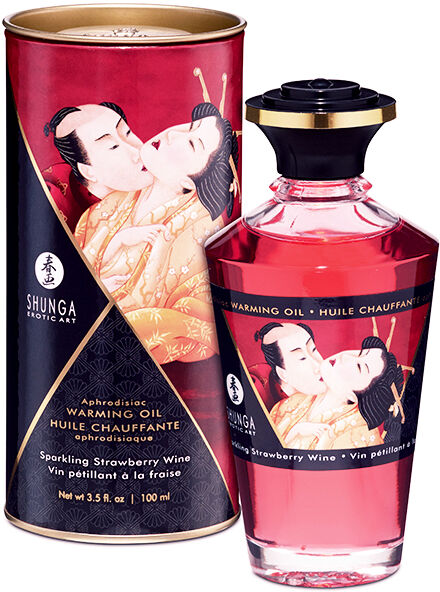 Shunga Aphrodisiac Sparkling Strawberry Wine líkamsolía - 100 ml