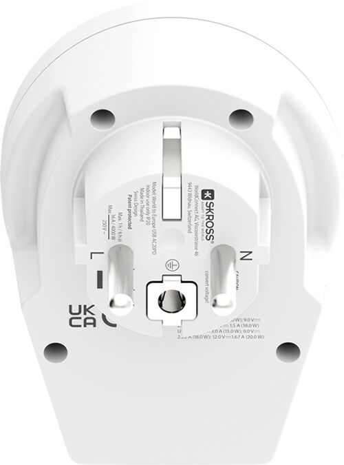 Skross World to Europe USB AC20PD breytikló - Hvít