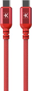 Skross Link Twin fléttaðar USB-C í USB-C snúrur - 2 x 1,5 metrar