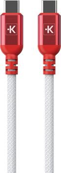 Skross Link Twin fléttaðar USB-C í USB-C snúrur - 2 x 1,5 metrar