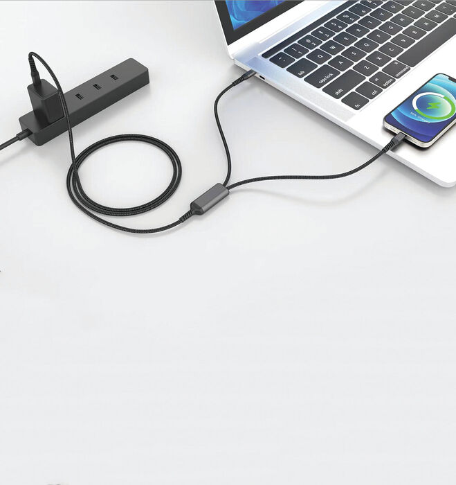 Skross Link Split PRO USB-C í 2x USB-C snúra - 1,5 metrar