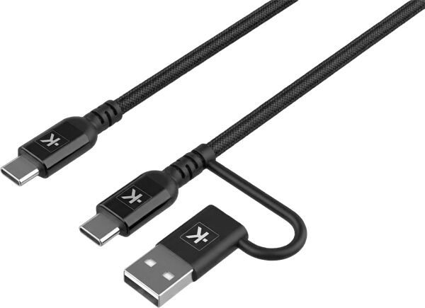 Skross Link 2in1 PRO USB-C/USB-A í USB-C snúra - 1,5 metrar