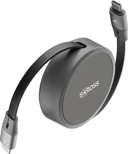 Skross Link Roll PRO inndraganleg USB-C í USB-C snúra - 1 metri
