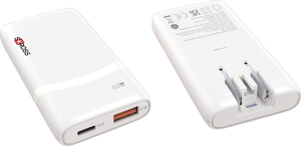 Skross Klip Slim 65 W ferðahleðslukló - Hvít