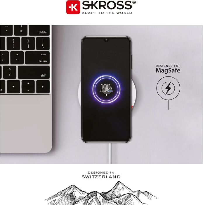 Product image not available for Skross þráðlaust Magsafe hleðslutæki - Hvítt