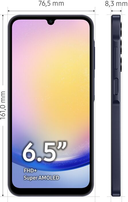 Samsung Galaxy A25 5G 128GB snjallsími - Svartur/Blár