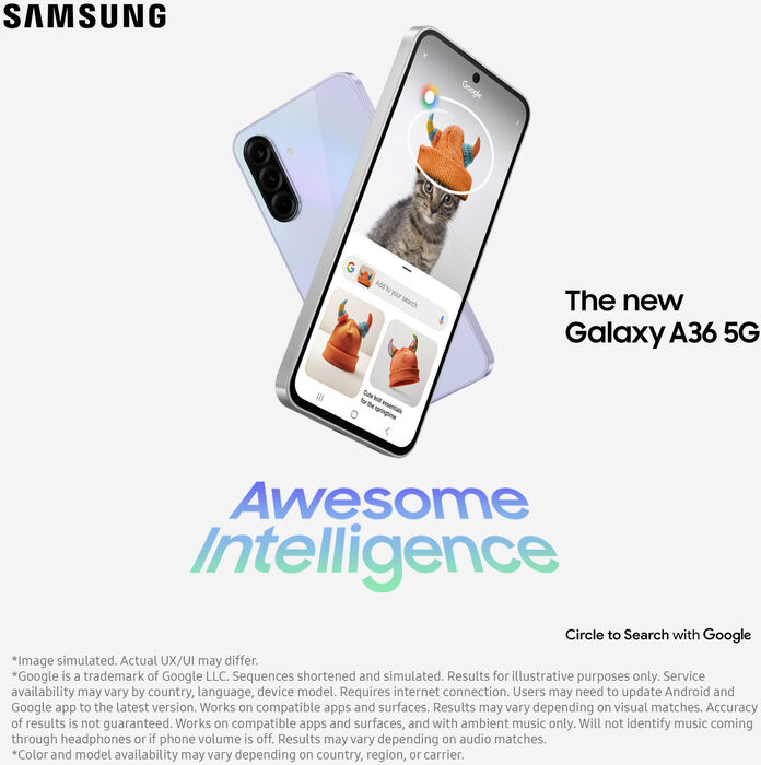 Samsung Galaxy A36 5G 256GB snjallsími - Fjólublár