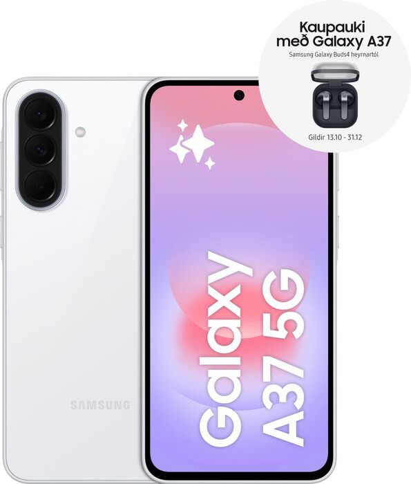 Samsung Galaxy A37 5G 256GB snjallsími - Hvítur 
