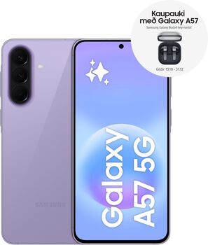 Samsung Galaxy A57 5G 256GB snjallsími - Fjólublár