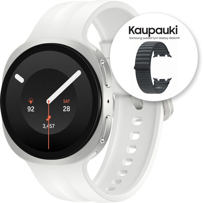 Samsung Galaxy Watch9 40mm eSim - Silfur/Hvítt