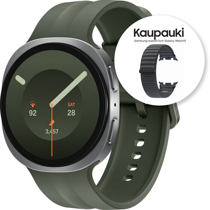 Samsung Galaxy Watch9 44mm eSim - Silfur/Grænt