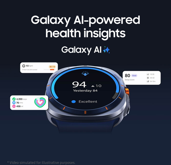 Samsung Galaxy Watch Ultra (2025) 47mm LTE snjallúr - Títaníum silfur