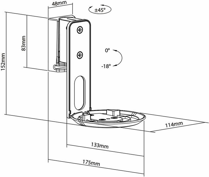 Nedis veggfesting f. Sonos Era 100 - Hvít