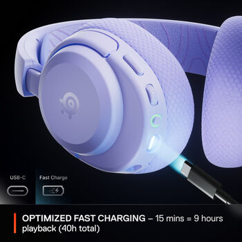 SteelSeries Arctis Nova 3 þráðlaus leikjaheyrnartól - Fjólublá