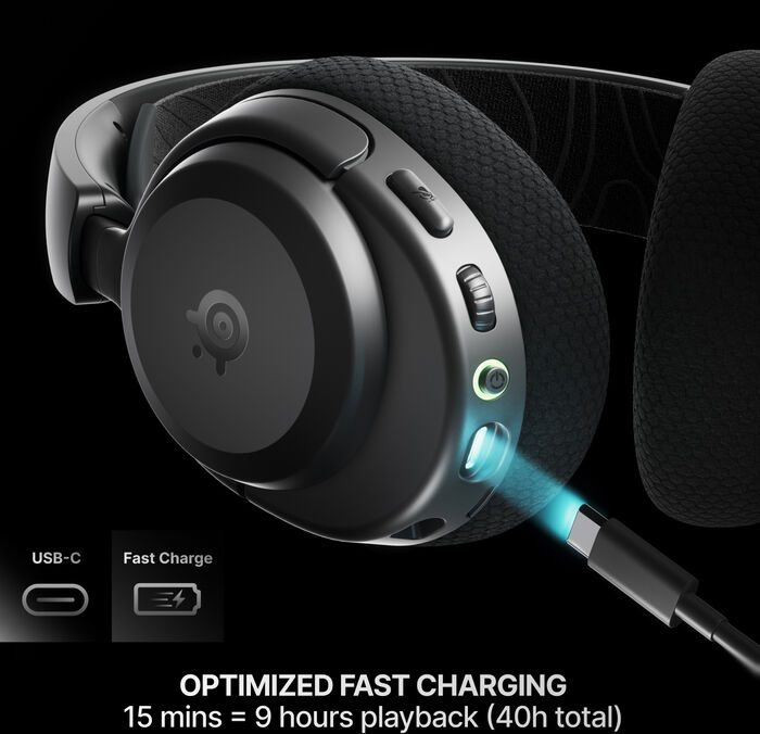 SteelSeries Arctis Nova 3 þráðlaus leikjaheyrnartól fyrir PC - Svört