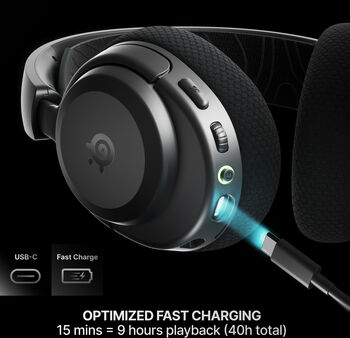 SteelSeries Arctis Nova 3 þráðlaus leikjaheyrnartól fyrir PC - Svört