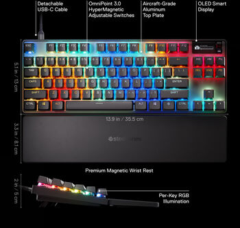 SteelSeries Apex Pro TKL Gen 3 lyklaborð - Svart