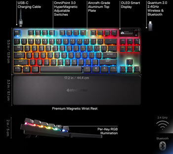 SteelSeries Apex Pro TKL Gen 3 þráðlaust lyklaborð - Svart