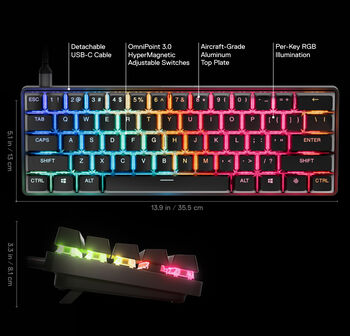 SteelSeries Apex Pro Mini Gen 3 leikjalyklaborð - Svart