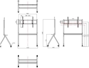MaxHub gólfstandur á hjólum f. 55-86" skjái