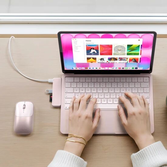 Satechi Neo Hub Mini USB-C tengikví - Fölbleik