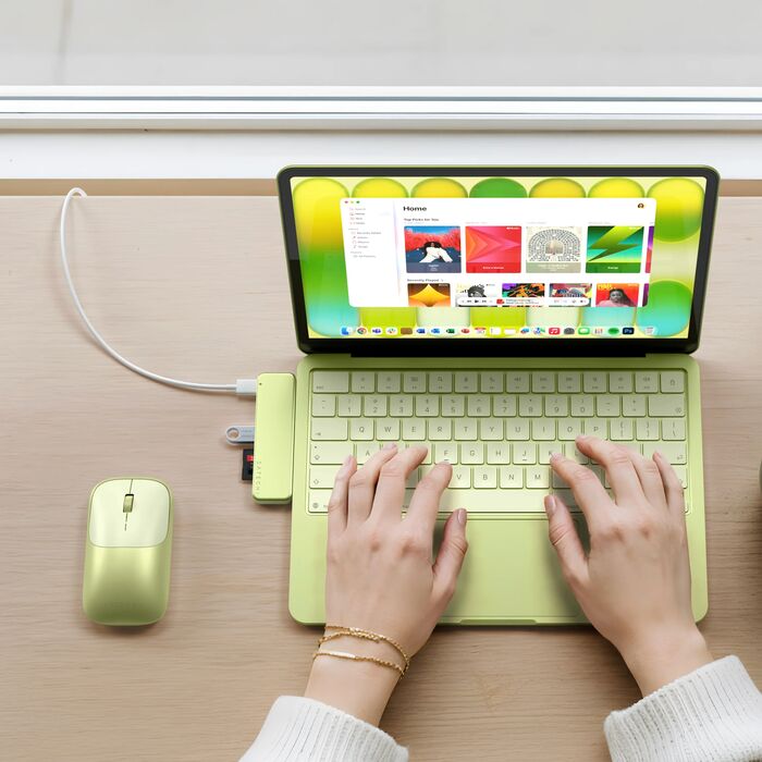 Satechi Neo Hub Mini USB-C tengikví - Limegrænt