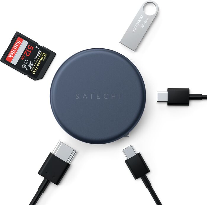 Satechi OntheGo 5-í-1 USB-C tengikví - Blár