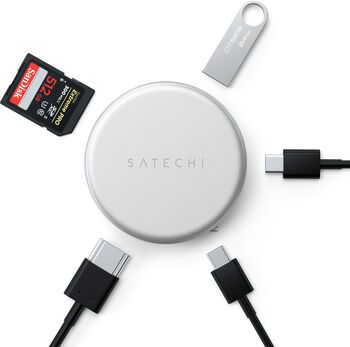 Satechi OntheGo 5-í-1 USB-C tengikví - Silfur