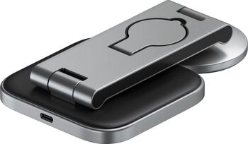 Satechi 3-í-1 Qi2 þráðlaus hleðslustandur - Grár