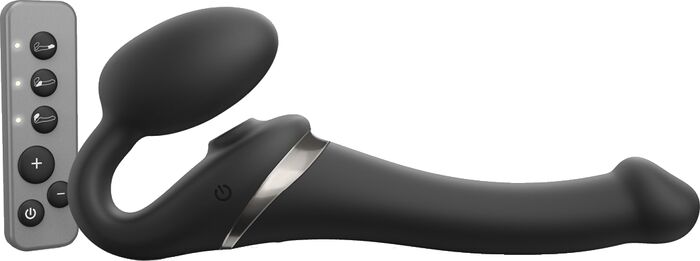 Strap-on-me S Multi Orgasm tvöfaldur titrari - Svartur