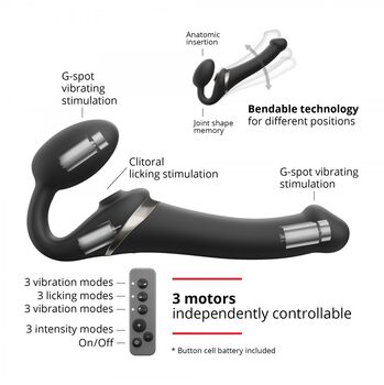 Strap-on-me XL Multi Orgasm tvöfaldur titrari - Svartur