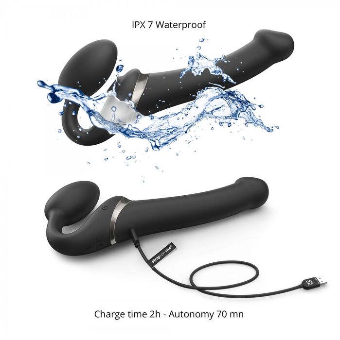 Strap-on-me XL Multi Orgasm tvöfaldur titrari - Svartur