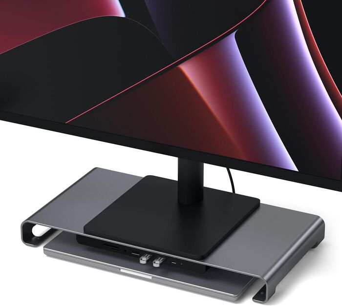 Satechi XL skjástandur m. USB-C tengikví - Grár