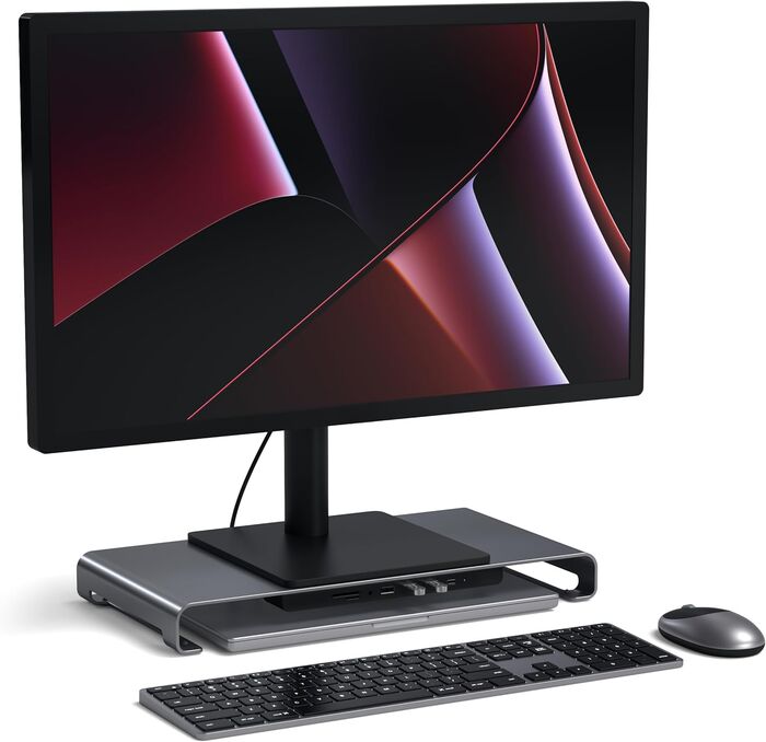 Satechi XL skjástandur m. USB-C tengikví - Grár